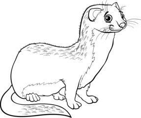 weasel animal cartoon coloring book