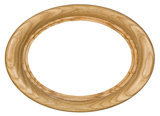Wooden picture frame, on white background, with clipping path