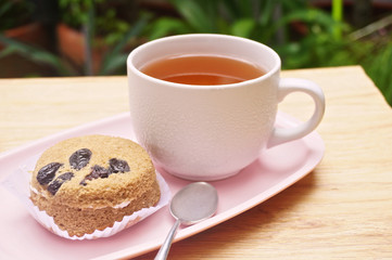 Tea and cake in garden