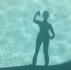 Muurstickers selfie am pool © nektarinchen