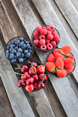 Fototapeta na wymiar Fresh cherry, strawberry, blueberry and raspberry
