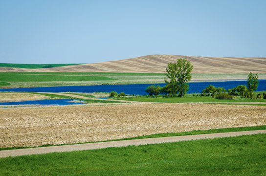 Canadian prairies in the spring