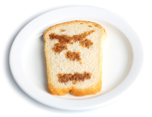 Funny toast, isolated on white