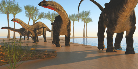 Apatosaurus Dinosaur Shore © Catmando