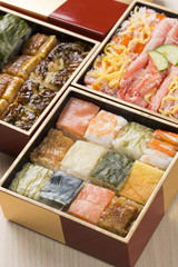 箱寿司と蟹寿司と穴子寿司