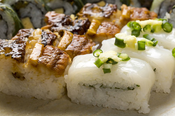 イカ握り寿司と穴子寿司