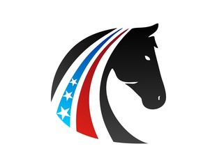 horse logo USA flag symbol emblem