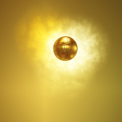 Golden soccer ball background