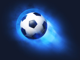 Naklejka premium Flying soccer ball