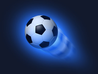 Naklejka premium Flying soccer ball