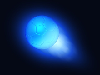 Abstract soccer ball in flight