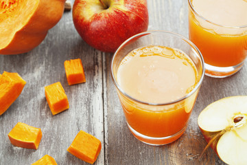 Juice of apples and pumpkins