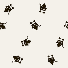 seamless background: shopping, trolley, arrow