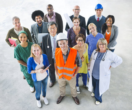 Group of Multiethnic Diverse People with Different Jobs