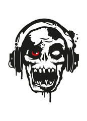 Zombie hört Musik