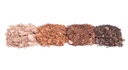 Crushed eyeshadow isolated on white