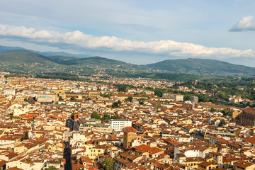 Naklejka premium Top view of the historic center of Florence, Italy