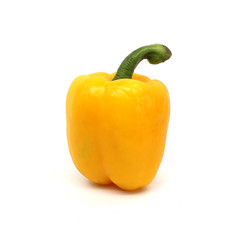 Yellow bell pepper isolated on white