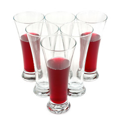 glasses with fruit juice