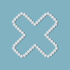 pills concept: cross, no