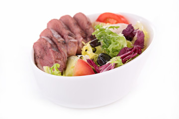 salad with meat and vegetables