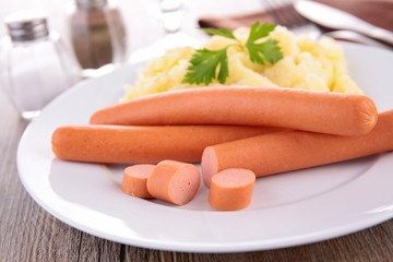 sausage and mashed potato
