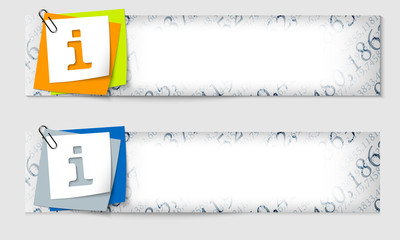Obraz premium set of two banners with the texture of the numbers and info symb