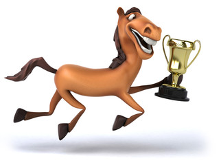 Horse and trophy