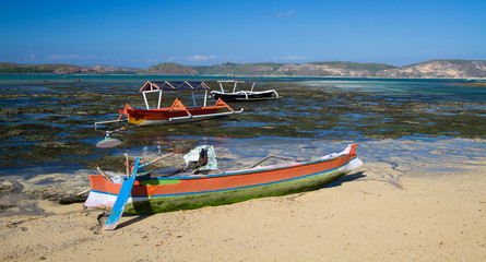 Fototapeta premium Asian traditional boats on the beach.
