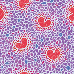 Cell pattern with hearts