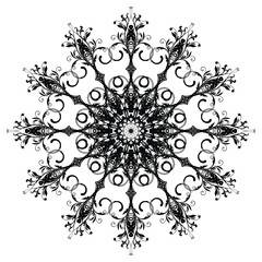 Decorative frame with vintage round patterns on white!