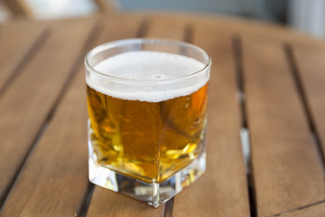 Glass of light beer