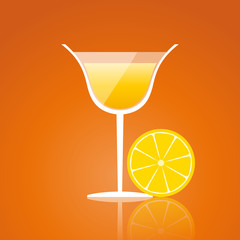 lemon drink on an orange background