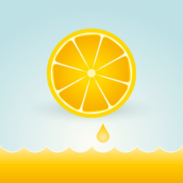 Fresh lemons with a drop of fruit juice