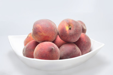 peaches on plate