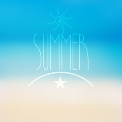 Vector summer background with blurred ocean