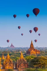 Washable wall murals Blue temples in Bagan, Myanmar