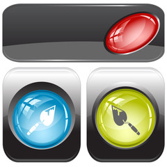 Trowel. Vector internet buttons.