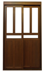 wooden door on a white background