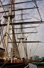 Cutty Sark and London skyline