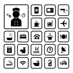  hotel and travel icon set