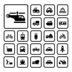 transport icons set