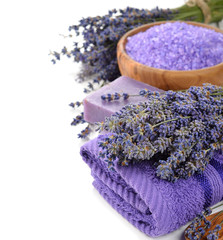 Obraz na płótnie Canvas Towel and lavender