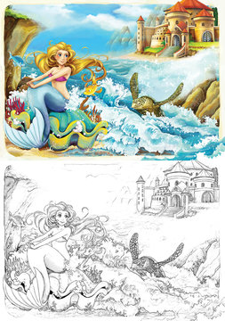 Coloring page - fairy tale - illustration for the children © honeyflavour