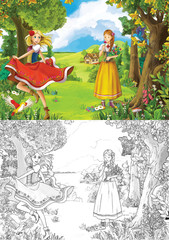 Plakat Coloring page - fairy tale - illustration for the children