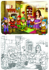 Coloring page -  fairy tale - illustration for the children