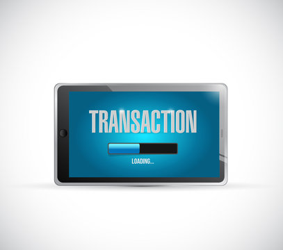 transaction loading bar on a tablet