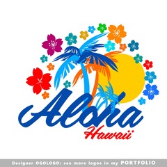 illustrations, aloha, hawaii, leaves, hibiscus, floral