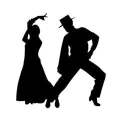 couple dance vector silhouette