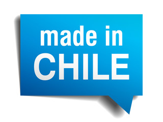 made in Chile blue 3d realistic speech bubble